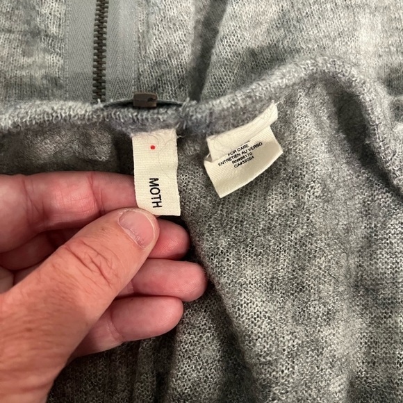 Anthropologie MOTH Gray Zippered Back Sweater Dress Size M - Nylon Wool Alpaca - Picture 13 of 15